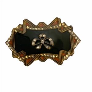 Catherine Popesco Black Enamel Brooch